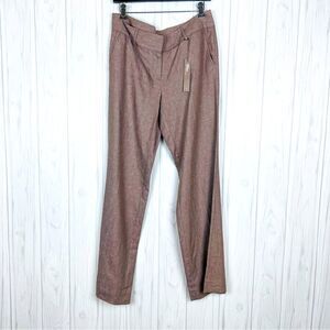 NWT Ann Taylor Loft Pants Trouser Brown Linen Rayon Marisa Size 6